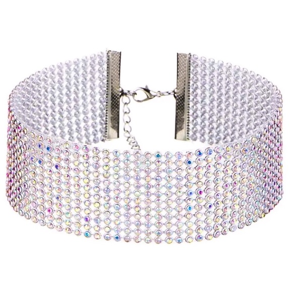 🔵𝟲𝟱%𝗢𝗙𝗙 𝗯𝘂𝗻𝗱𝗹𝗲𝘀 𝟯+🔵 NEW Wide Glamorous Rhinestone Choker - Picture 13 of 16